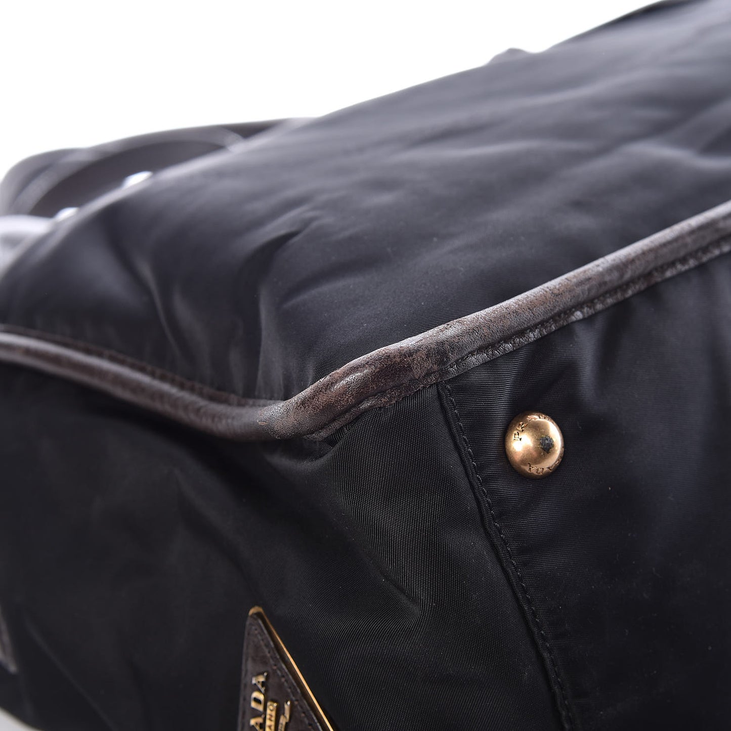 Tessuto Nylon Double Zip Logo Tote Black