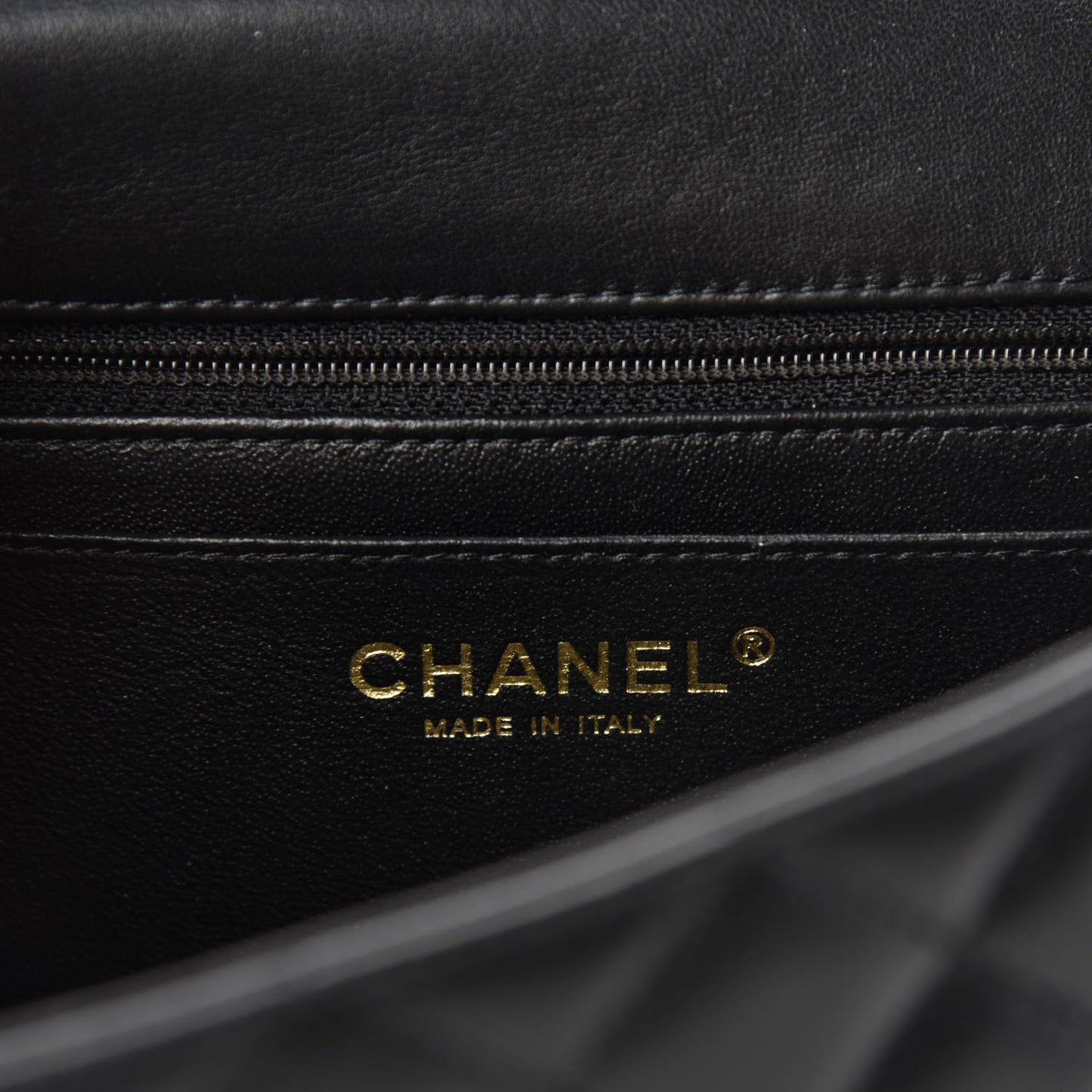 Lambskin Quilted Mini Rectangular Flap Black
