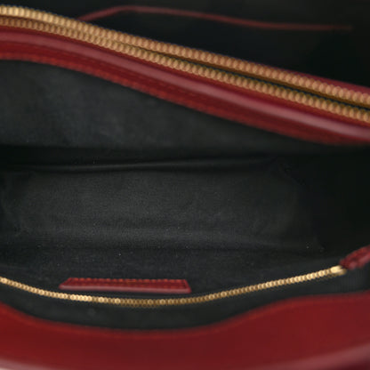 Burberry Grainy Calfskin House Check Medium Banner Tote Mahogany Red 6 of 10