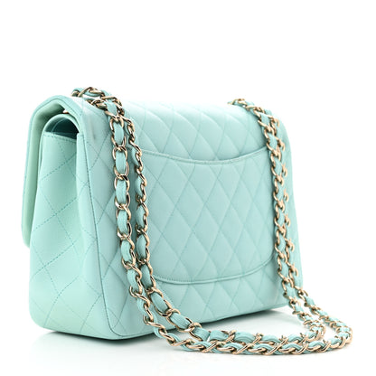 Chanel Caviar Quilted Jumbo Double Flap Light Blue 2 of 13