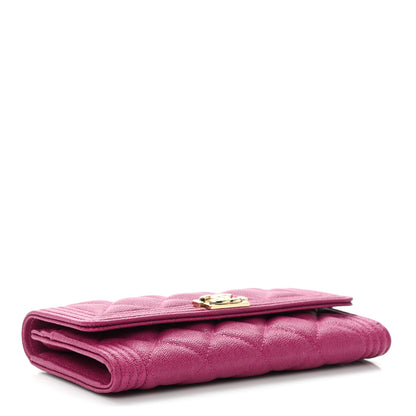 Chanel Caviar Quilted Medium Boy Flap Wallet Fuchsia 4 of 11