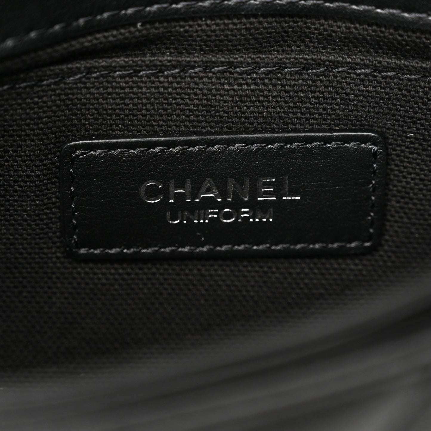 Calfskin Quilted CC Uniform Flap Belt Bag Black