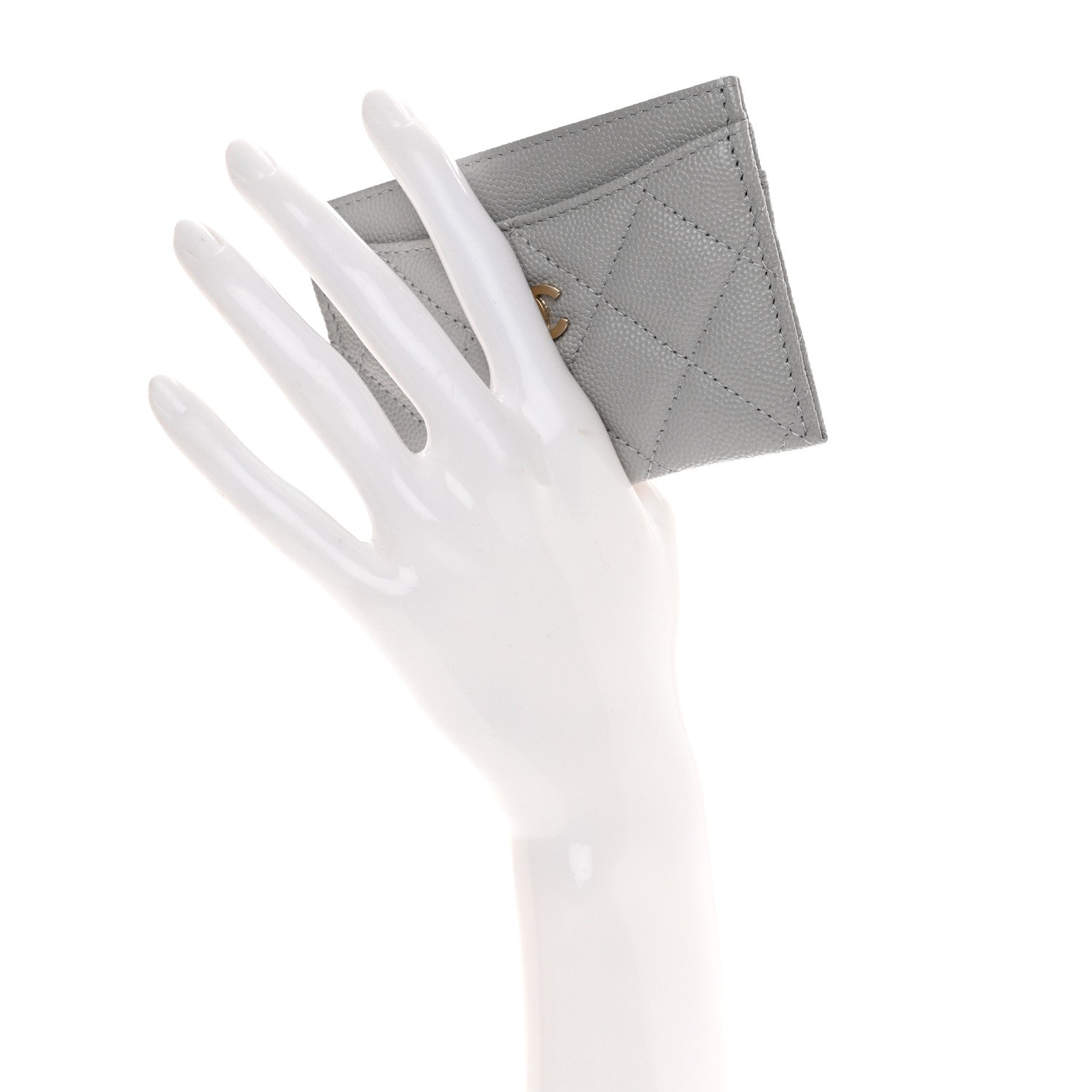 Chanel Caviar Quilted Card Holder Grey 2 of 8