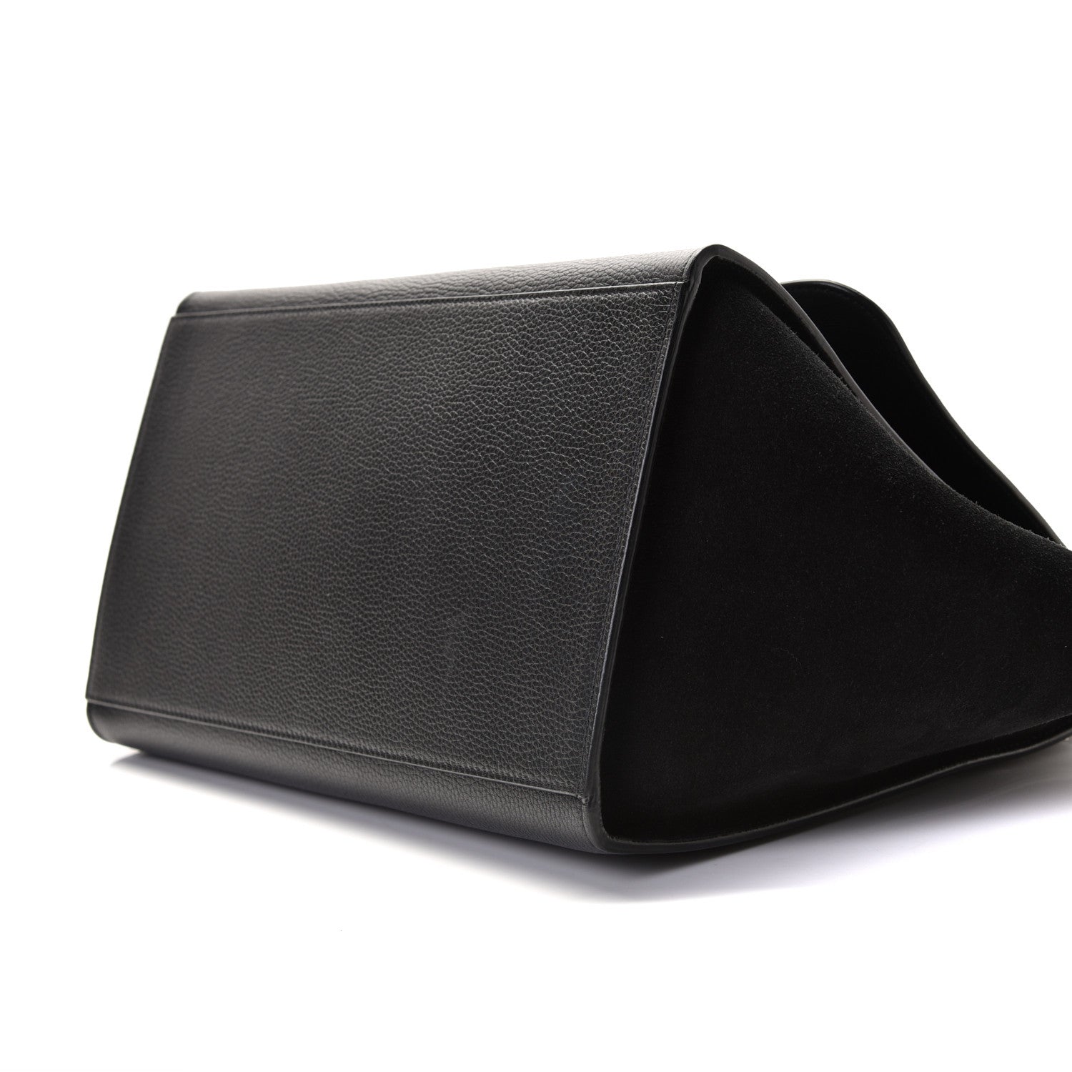 Celine Drummed Calfskin Suede Medium Trapeze Black 7 of 9