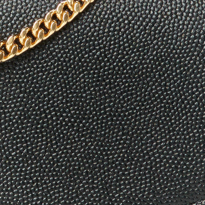 Saint Laurent Grain De Poudre Uptown Chain Wallet Black 14 of 14