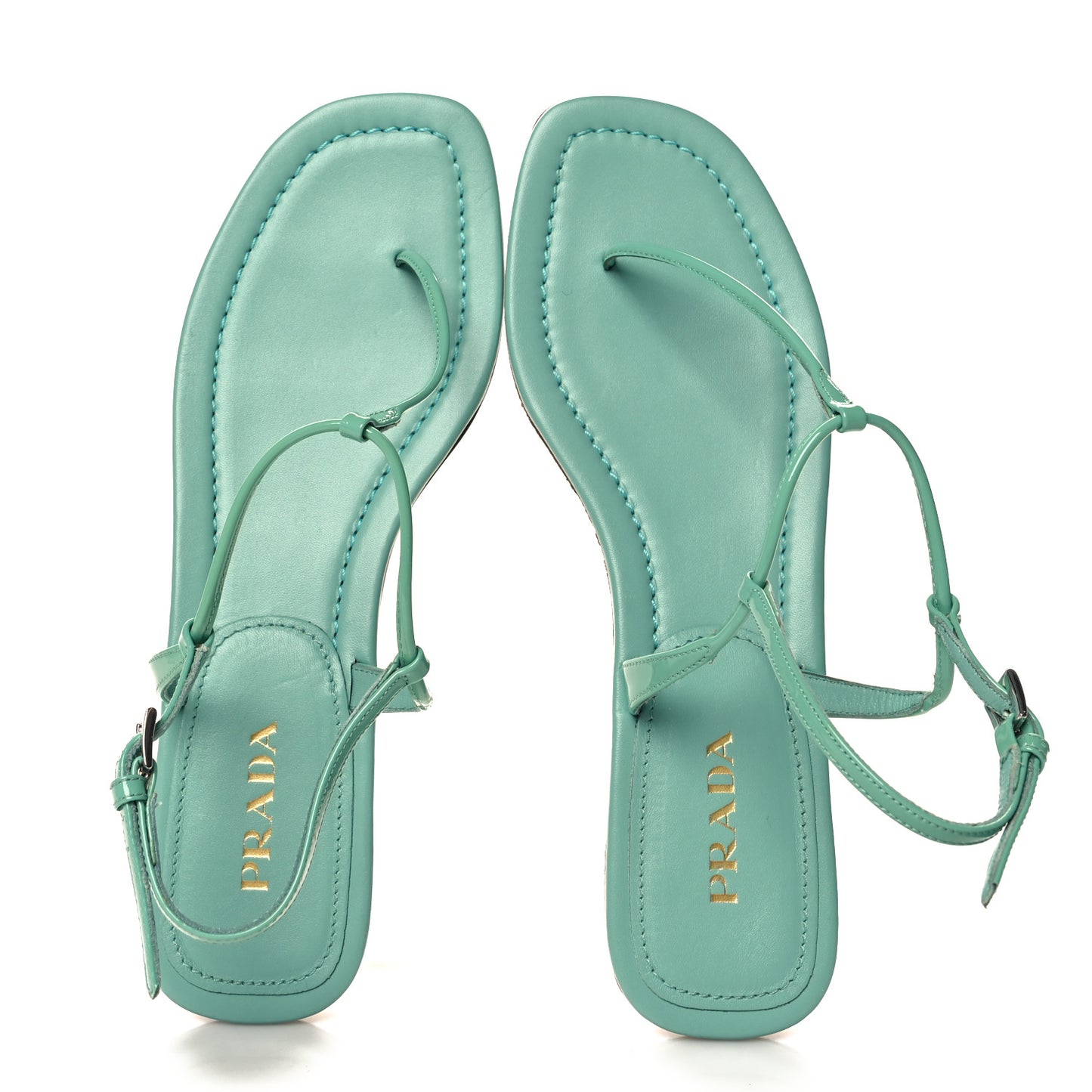 Vernice T-Strap Flat Sandals 40 Giada