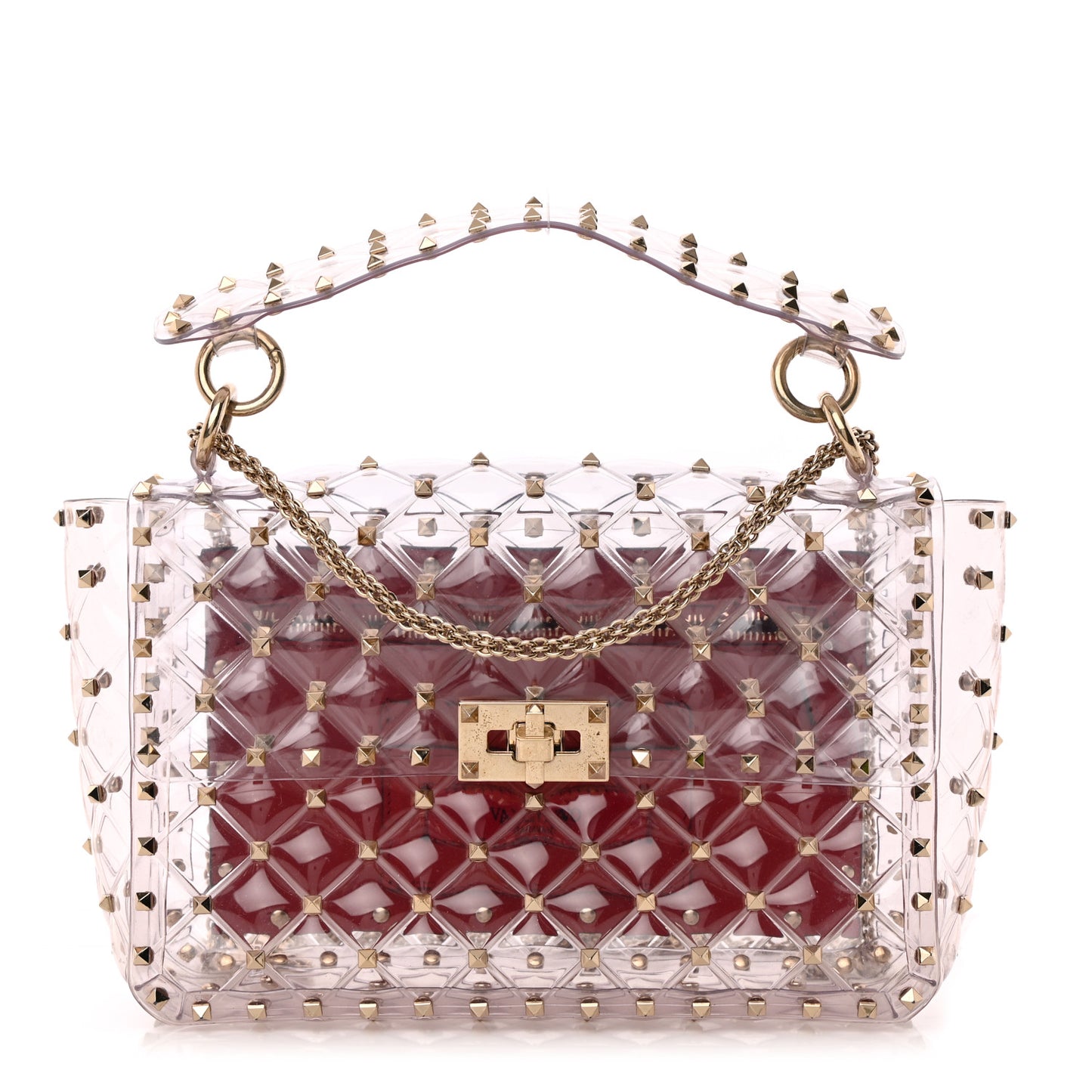 PVC Medium Rockstud Spike Shoulder Bag
