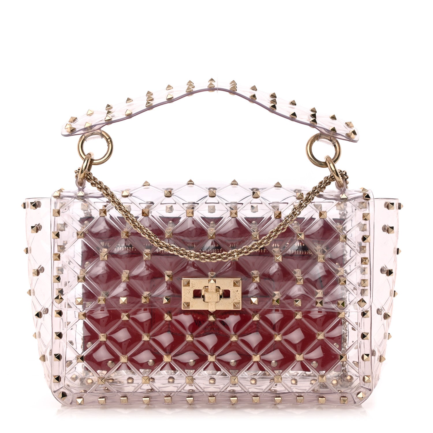 Valentino Garavani PVC Medium Rockstud Spike Shoulder Bag 1 of 12