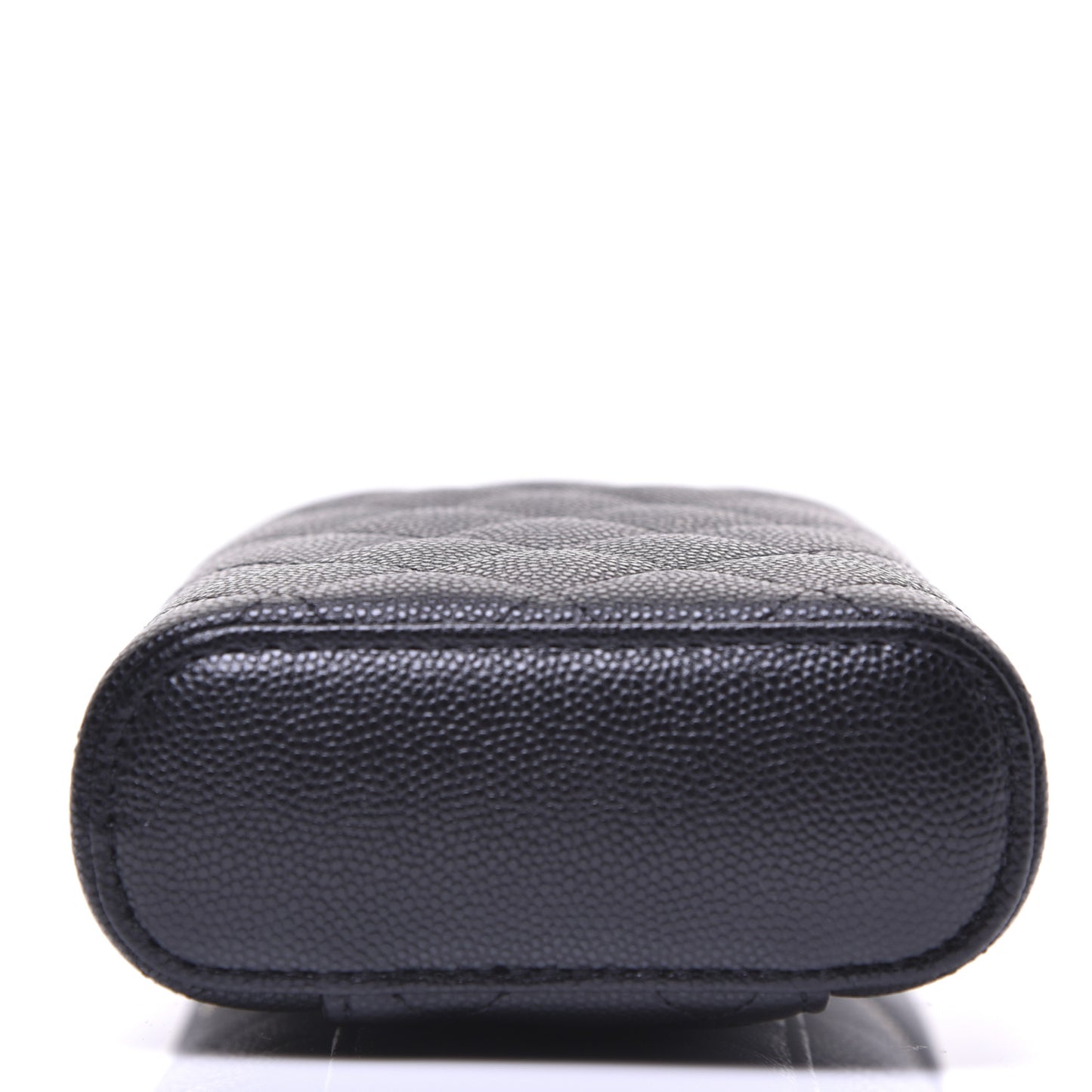Caviar Quilted Phone Holder With Chain Black