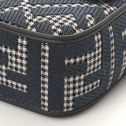 Fendi Wool Vitello King Houndstooth FF Embroidered Baguette Grigio Anthracite 8 of 8