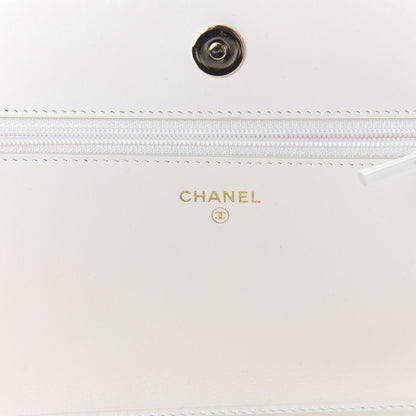 Chanel Caviar Quilted Boy Wallet On Chain WOC White 8 of 12