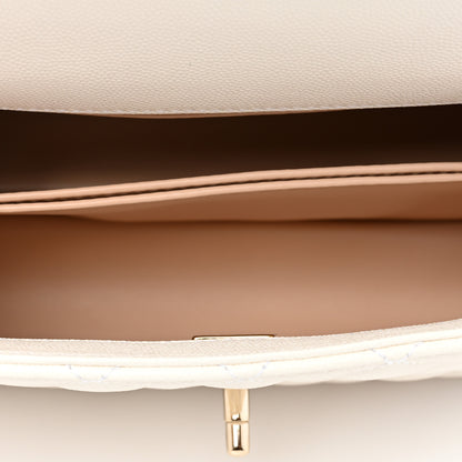 Chanel Caviar Quilted Mini Coco Handle Flap White 5 of 9