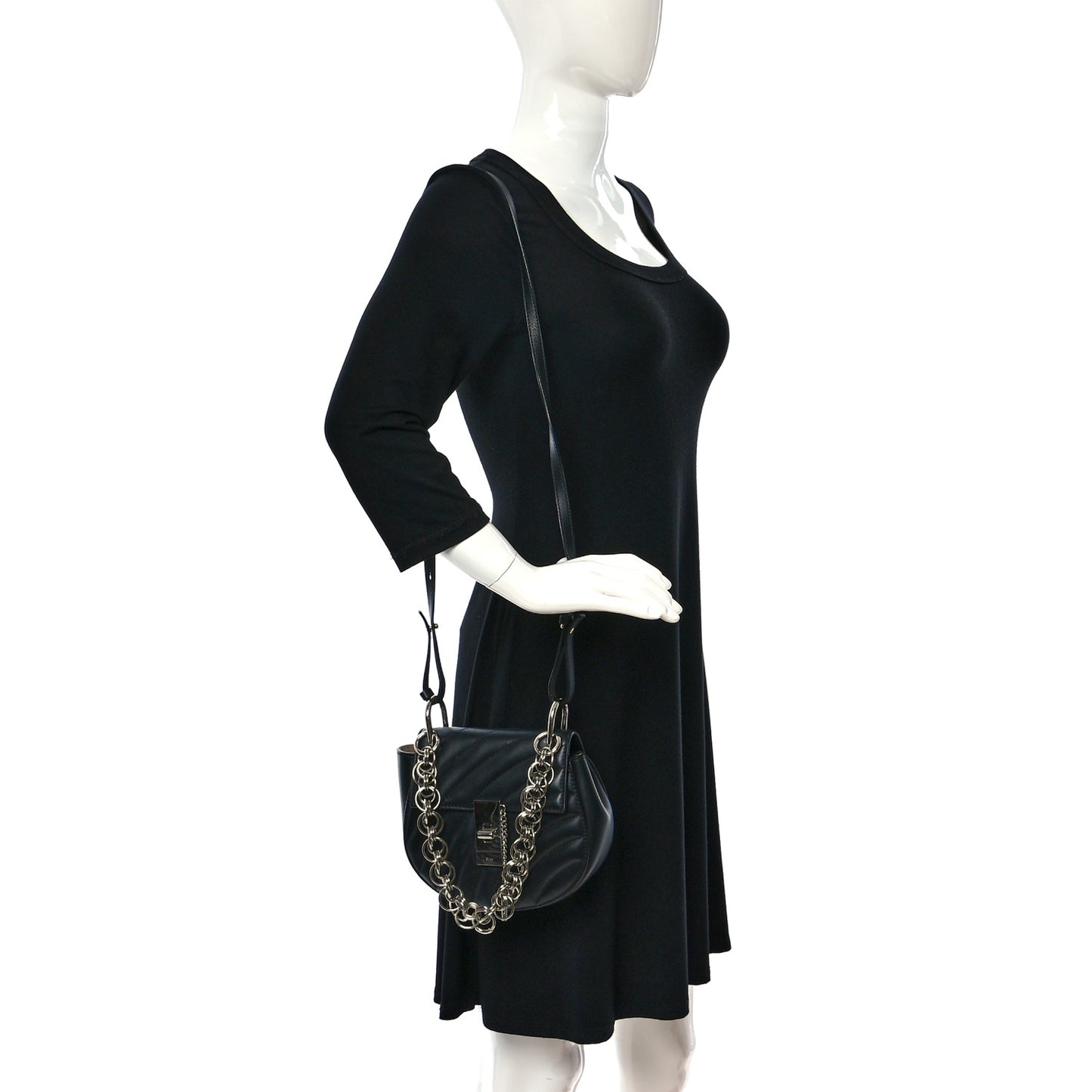 Calfskin Quilted Mini Drew Bijou Shoulder Bag Black