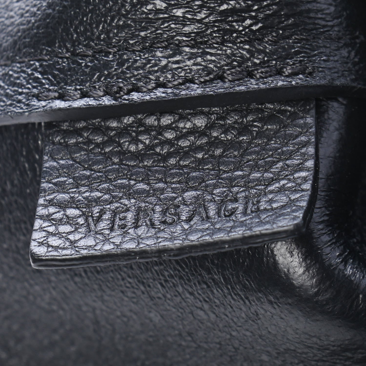 Versace Grained Calfskin Palazzo Medusa Tote Black 12 of 18