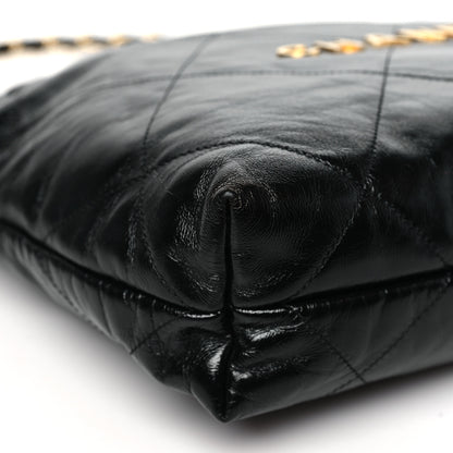 Chanel Shiny Calfskin Quilted Small Chanel 22 Black 9 of 10