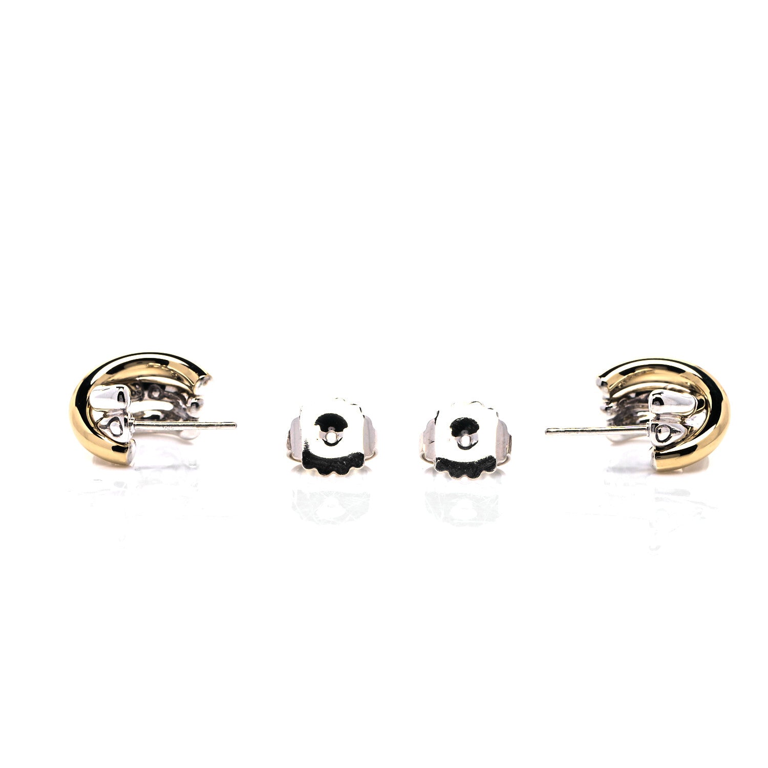 John Hardy Sterling Silver 18K Yellow Gold Small Bamboo J Hoop Earrings 4 of 5