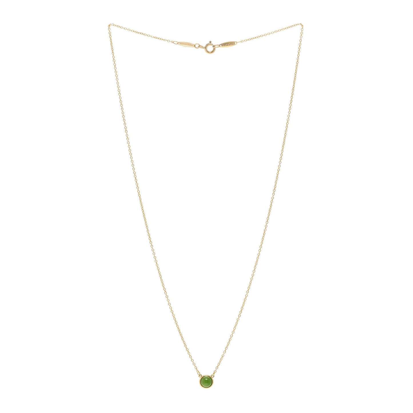 18K Yellow Gold Jade Elsa Peretti Color By The Yard Pendant Necklace
