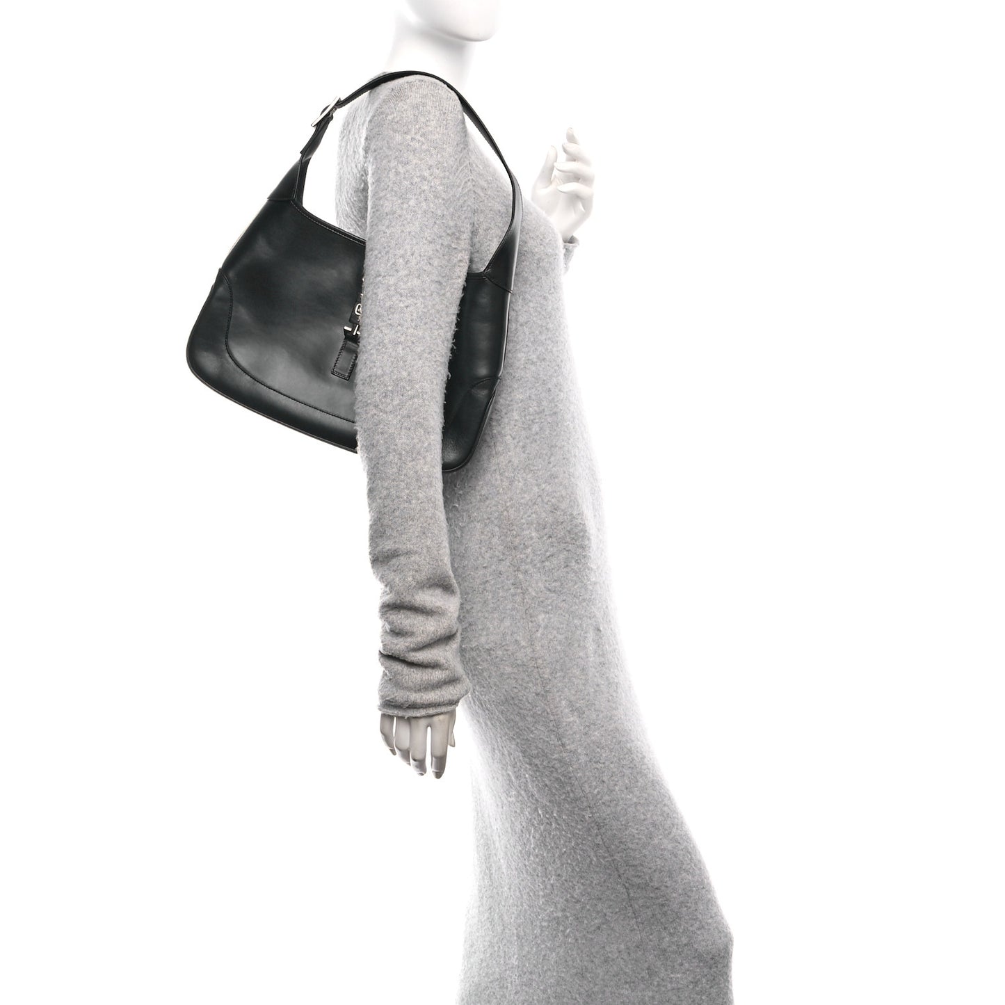 Calfskin Small Jackie O Hobo Black