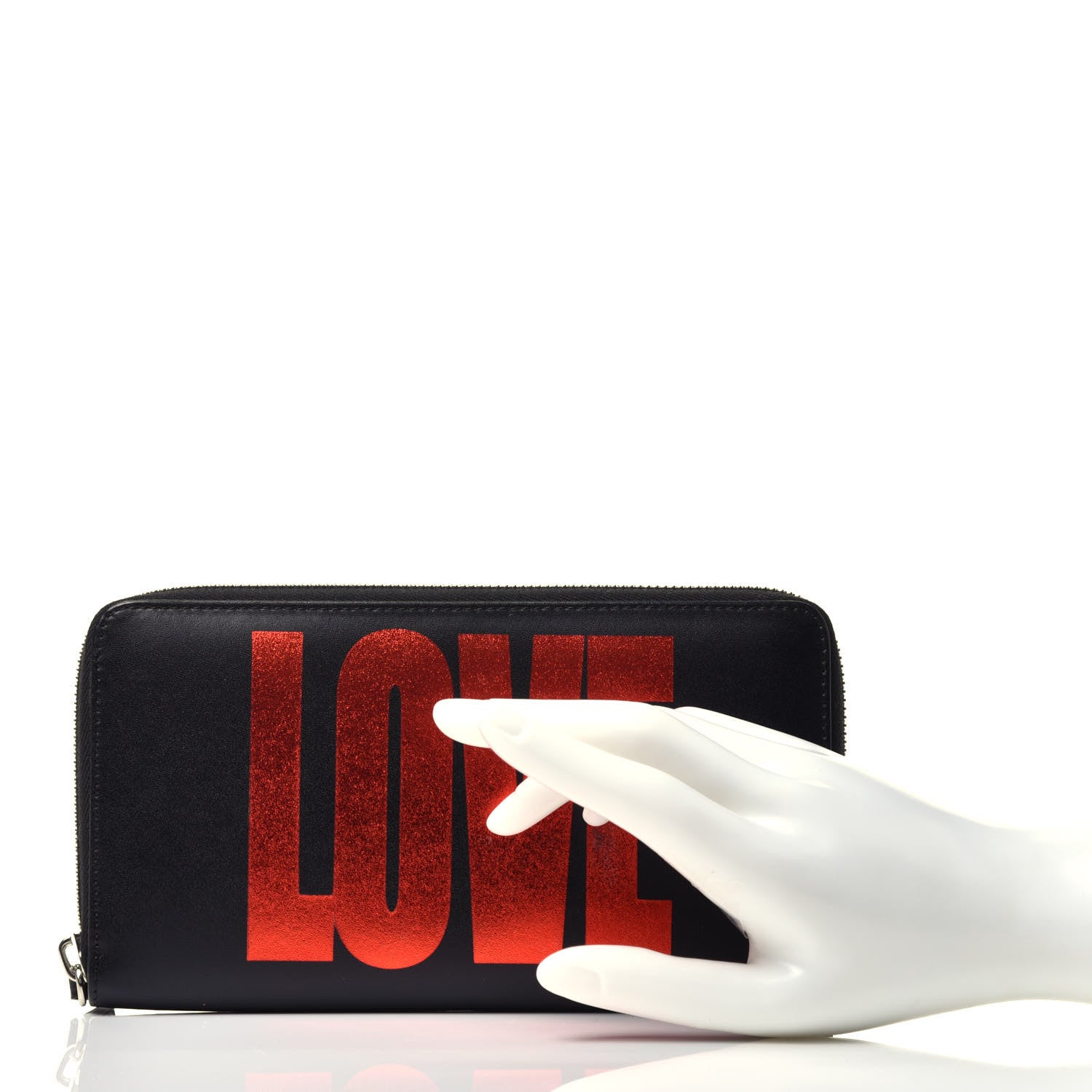 Givenchy Calfskin Love Print Zip Around Wallet Black 2 of 7