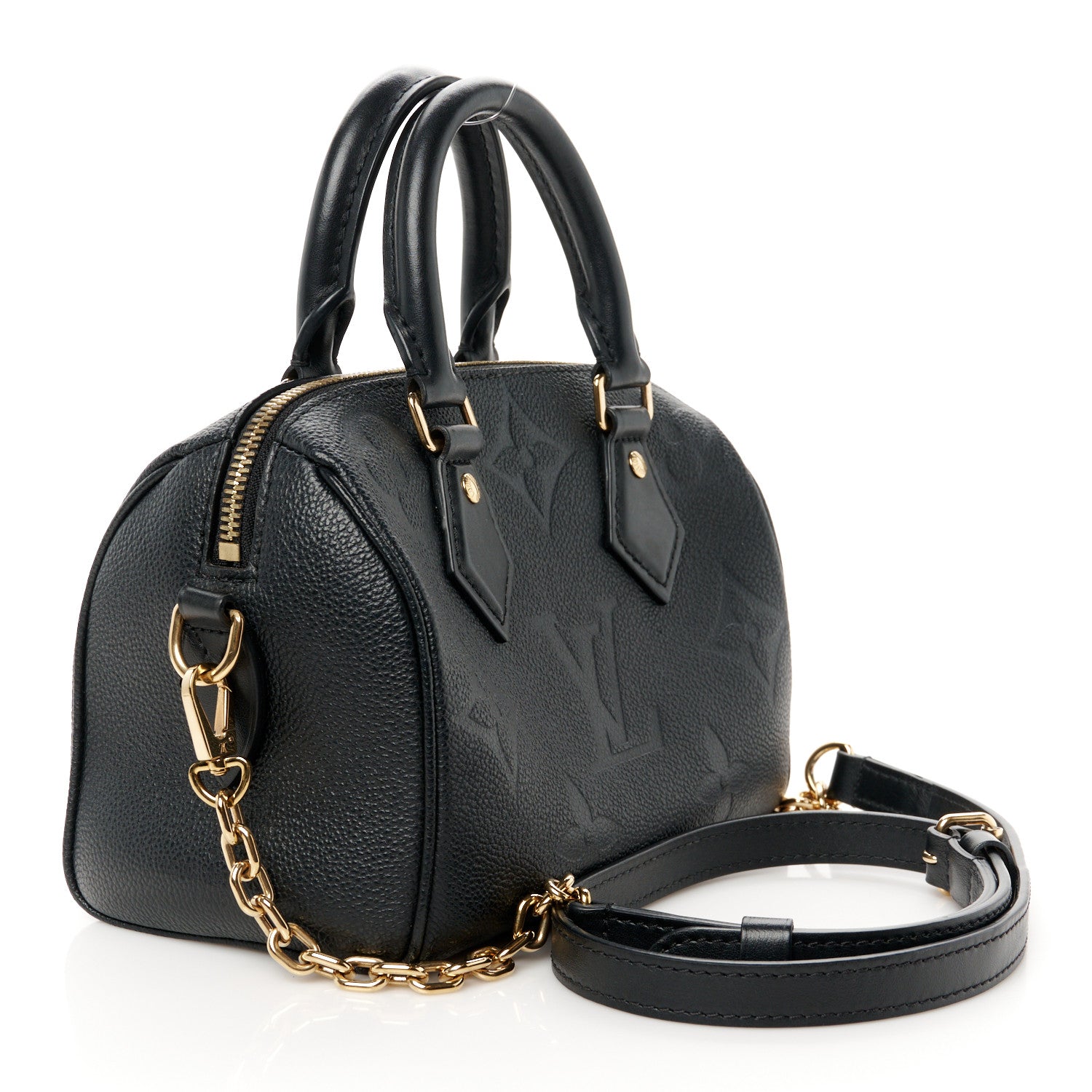 Louis Vuitton Empreinte Monogram Giant Speedy Bandouliere 20 Black 3 of 11
