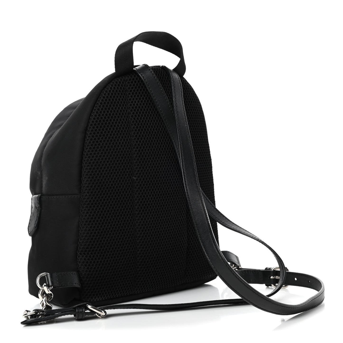 Nylon Shearling Vitello Dolce Lightbulb Mini Backpack Black Bubblegum