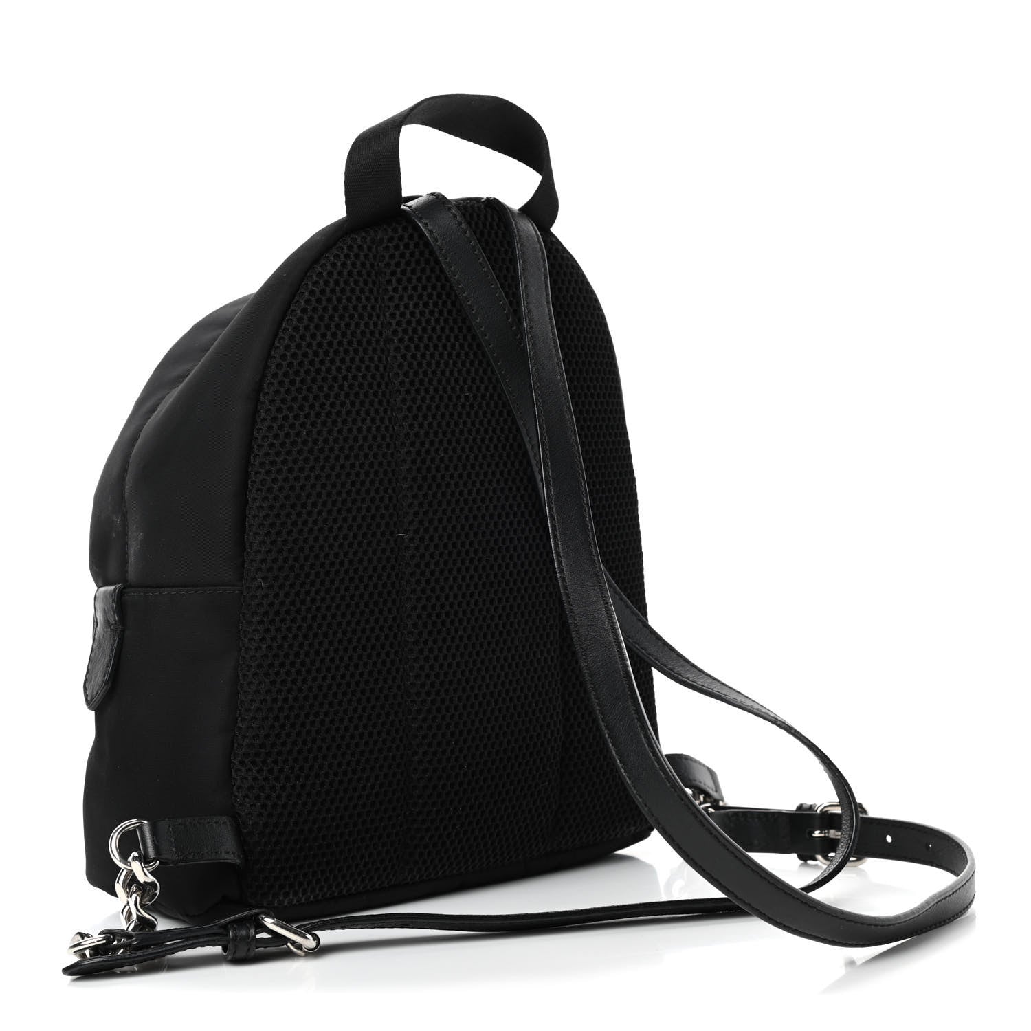 Fendi Nylon Shearling Vitello Dolce Lightbulb Mini Backpack Black Bubblegum 2 of 4
