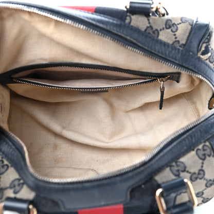 Gucci Monogram Vintage Web Small Boston Navy 5 of 17