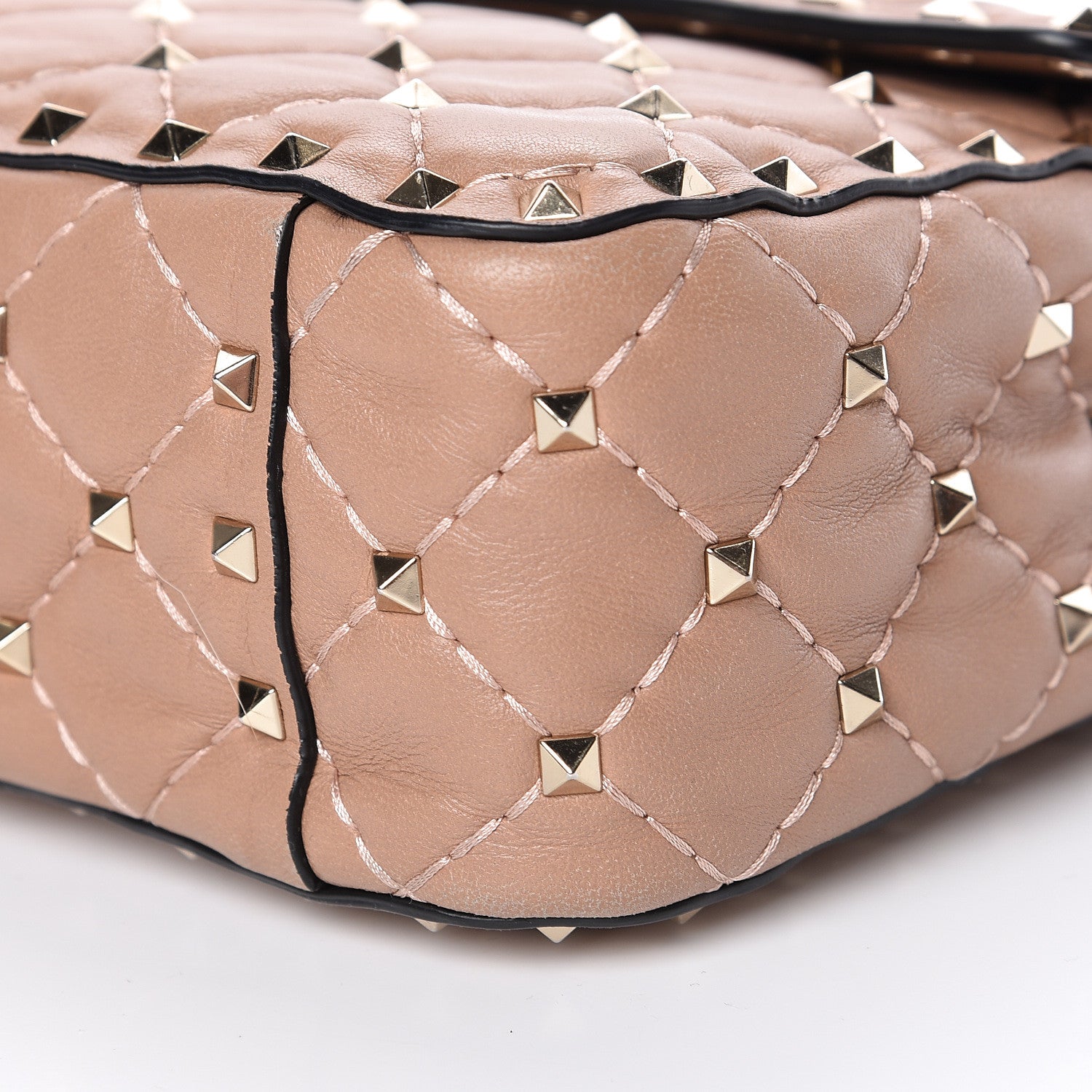 Valentino Garavani Nappa Medium Rockstud Spike Shoulder Bag Camel Rose 9 of 12