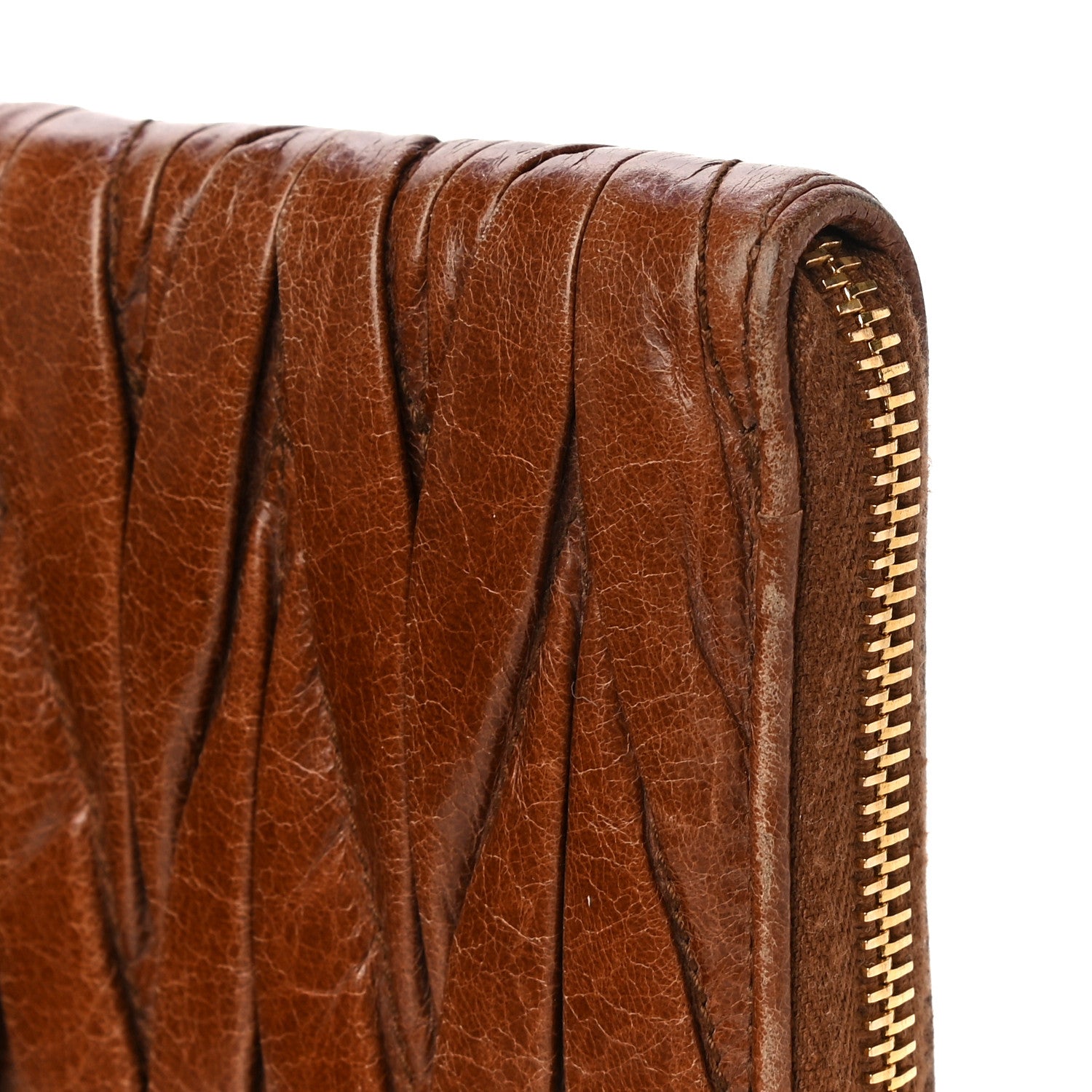 Miu Miu Matelasse Zip Around Wallet Brown 11 of 24