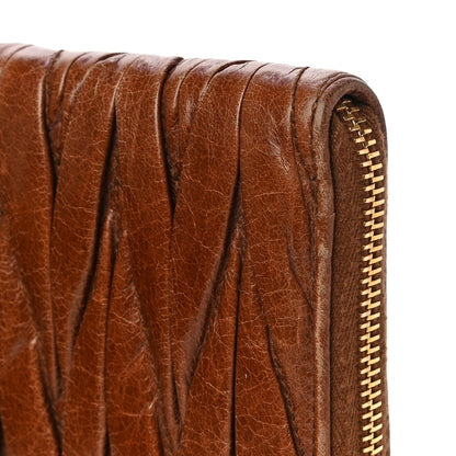 Miu Miu Matelasse Zip Around Wallet Brown 11 of 24