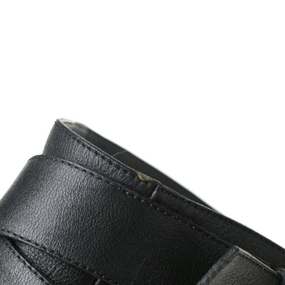 Valentino Garavani Calfskin Knee High Buckle Boots 37.5 Black 17 of 19