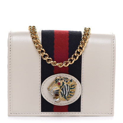 Gucci Calfskin Web Rajah Chain Card Case Wallet White 1 of 7