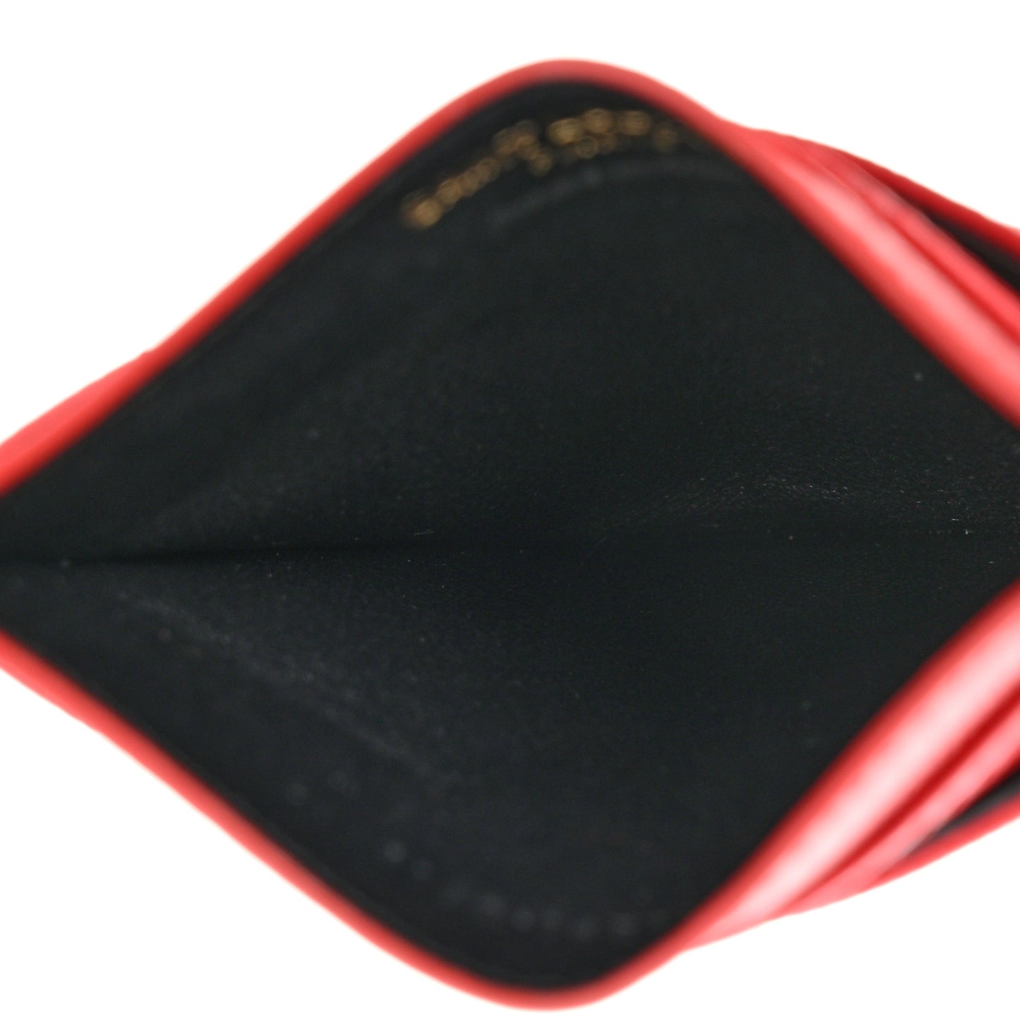 Grain De Poudre Matelasse Chevron Monogram Credit Card Case New Red