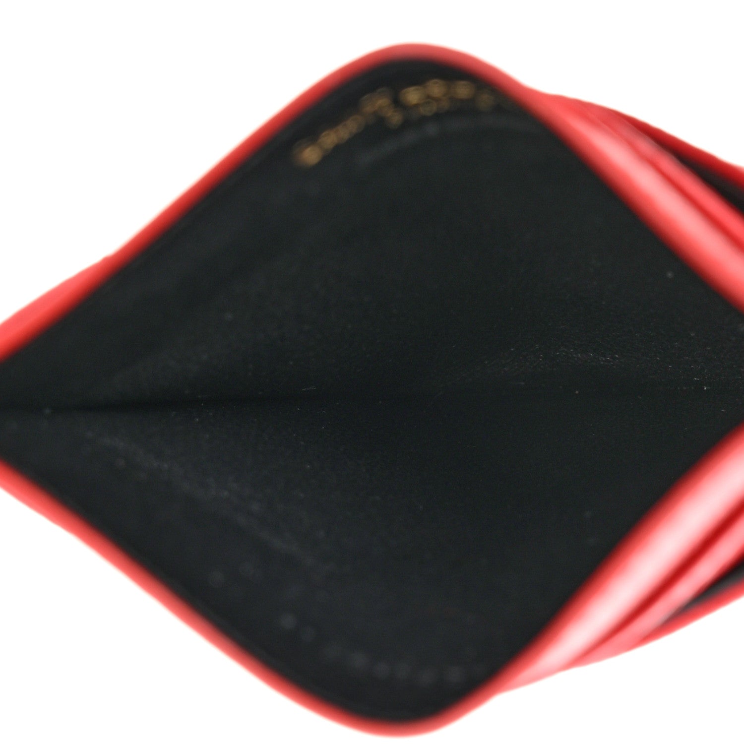Saint Laurent Grain De Poudre Matelasse Chevron Monogram Credit Card Case New Red 5 of 7
