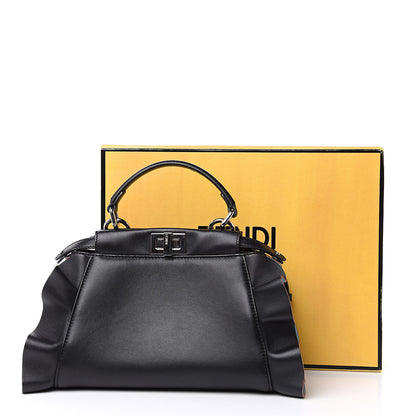 Fendi Nappa Waves Bi-Color Mini Peekaboo Iconic Satchel Black Turchese 13 of 13