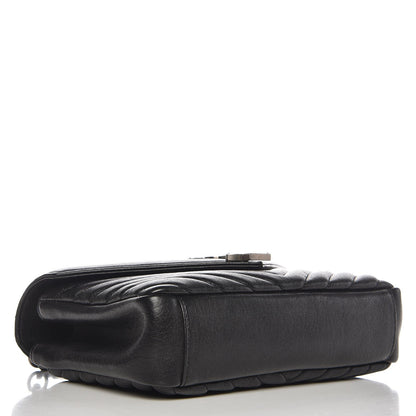 Saint Laurent Sheepskin Matelasse Chevron Monogram Medium College Bag Black 5 of 10