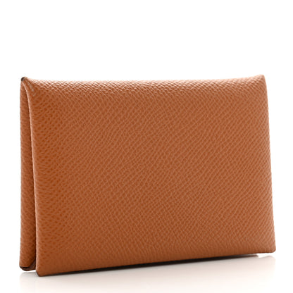 Hermes Epsom Calvi Card Case Gold 3 of 7