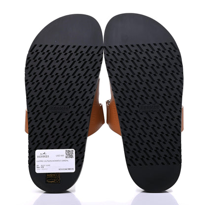 Hermes Calfskin Womens Chypre Sandals 37 Naturel 5 of 10