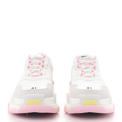 Balenciaga Fabric Mesh Multicolor Womens Triple S Sneakers 41 Yellow Pink Grey White 2 of 9