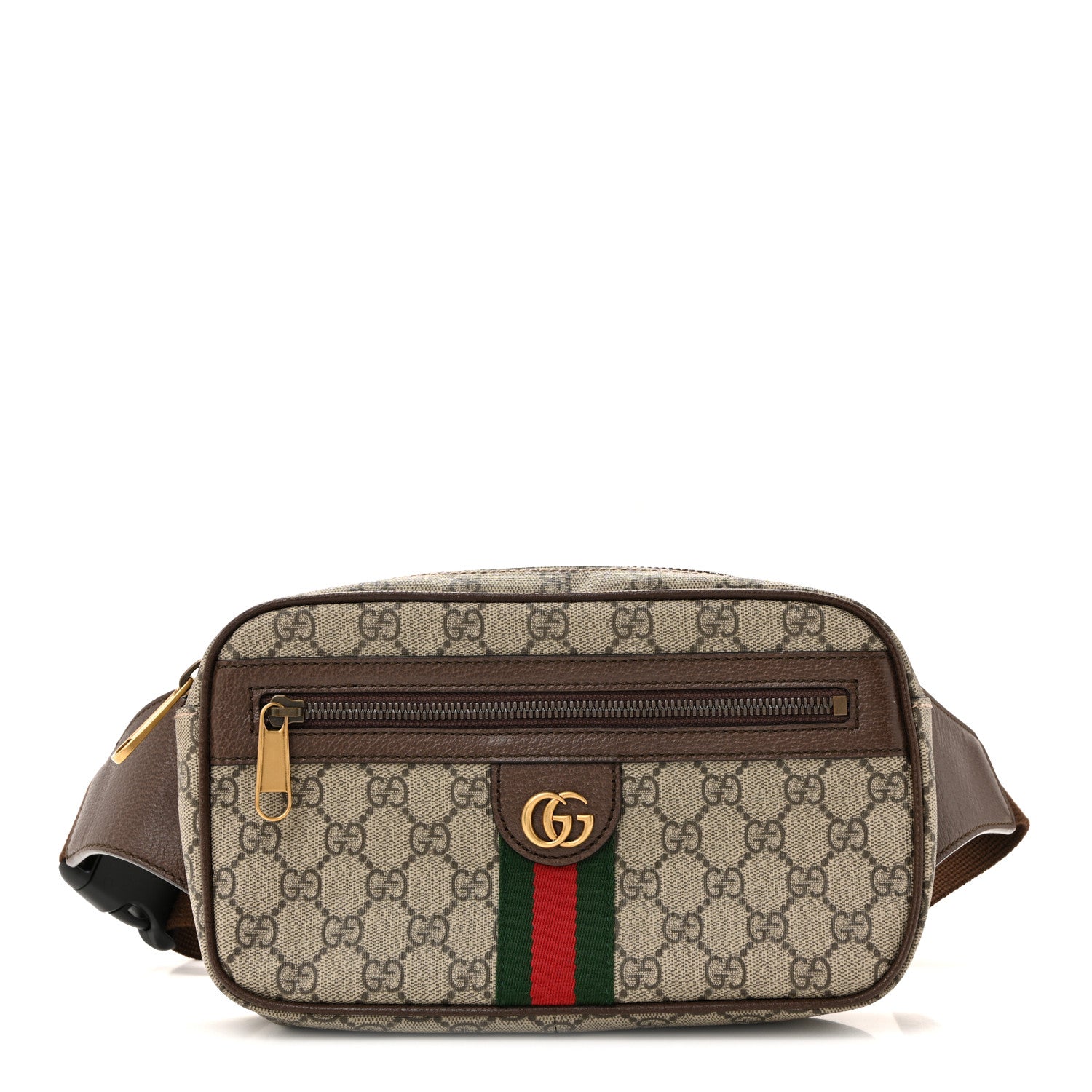 Gucci Soft GG Supreme Monogram Medium Ophidia Belt Bag Dark Brown 1 of 12