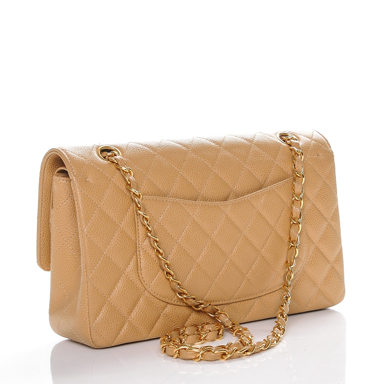 Chanel Caviar Quilted Medium Double Flap Beige 3 of 7
