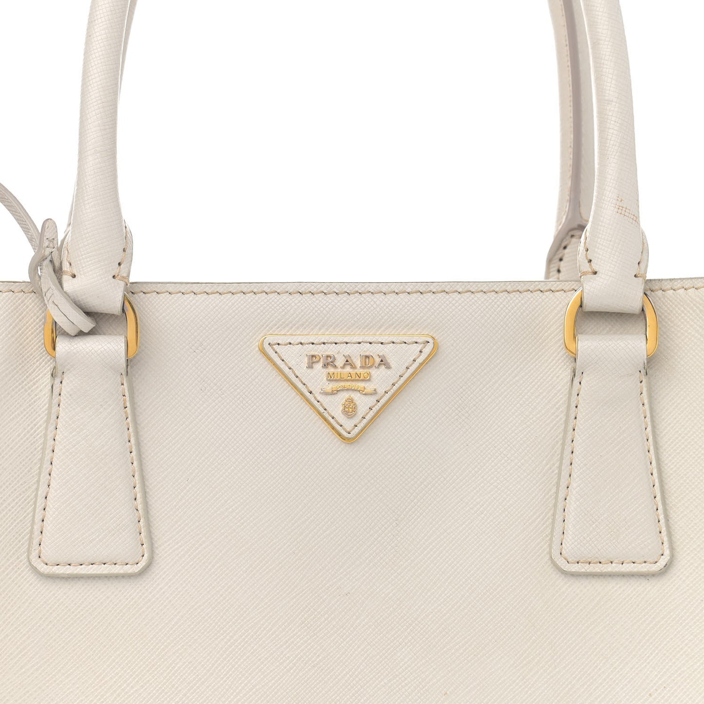 Saffiano Medium Galleria Double Zip Tote Bianco