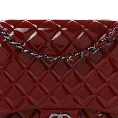 Chanel Patent Quilted Maxi Double Flap Red 8 of 11