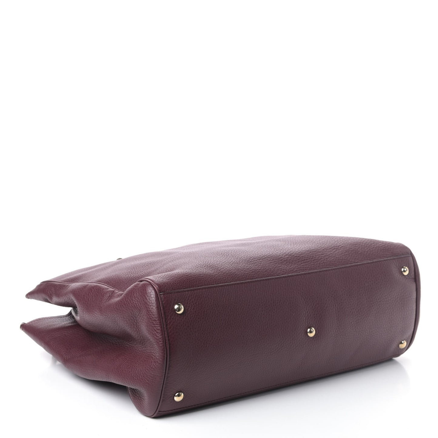 Calfskin Large Bamboo Shopper Tote Burgundy
