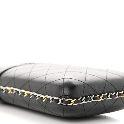 Chanel Lambskin Quilted Chain Around Phone Holder Black 9 of 14