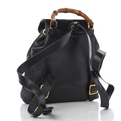 Gucci Calfskin Bamboo Backpack Black 3 of 10
