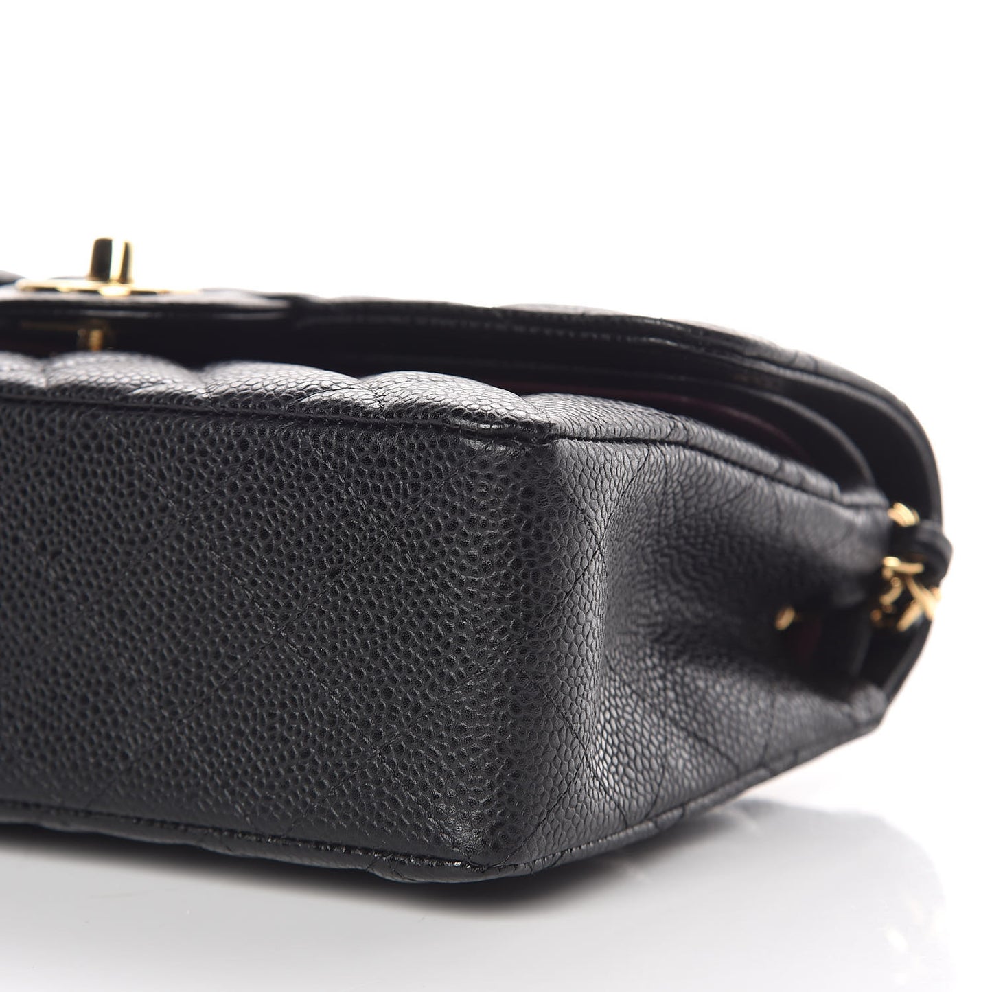 Caviar Quilted Small Double Flap Black