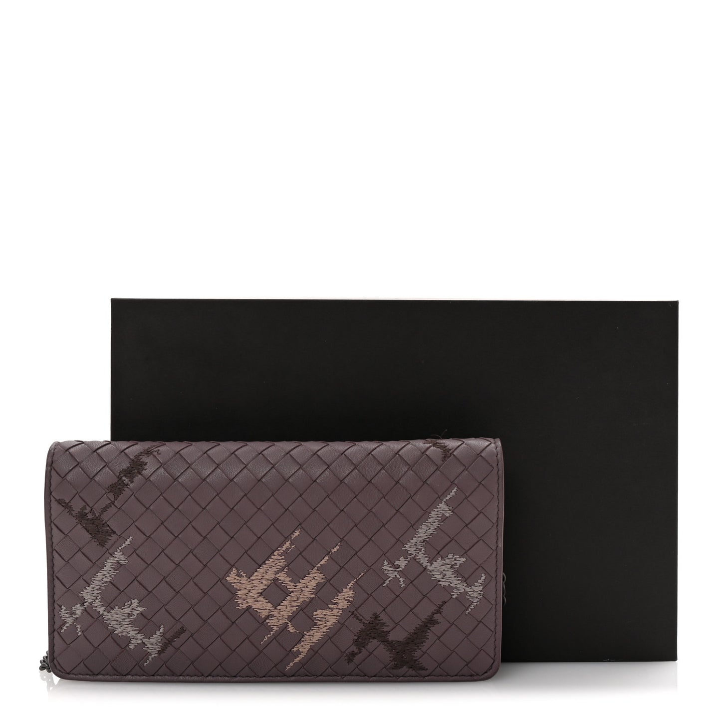 Nappa Intrecciato Graffiato Continental Wallet on Chain Glicine