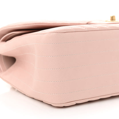 Chanel Calfskin Chevron Quilted Jumbo Double Flap Light Pink 9 of 10