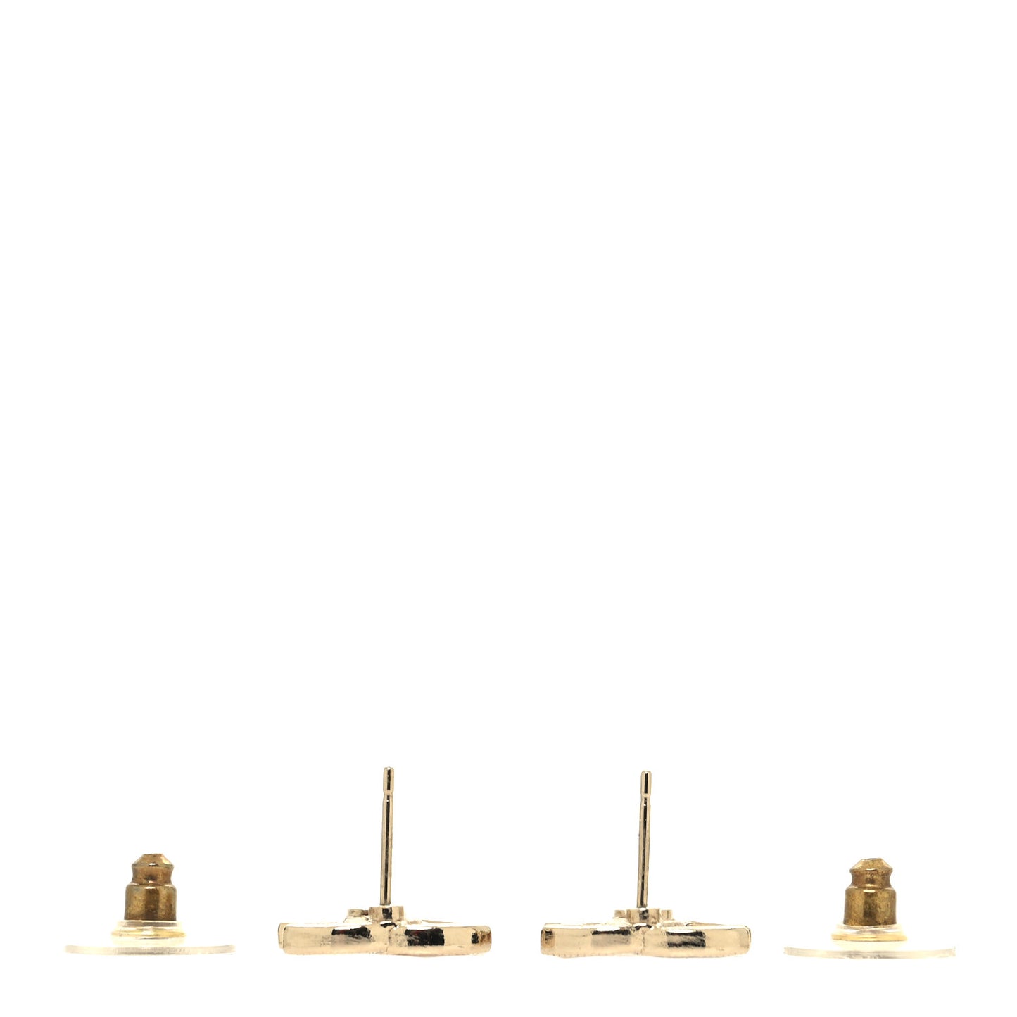 Enamel CC Earrings Gold Nude